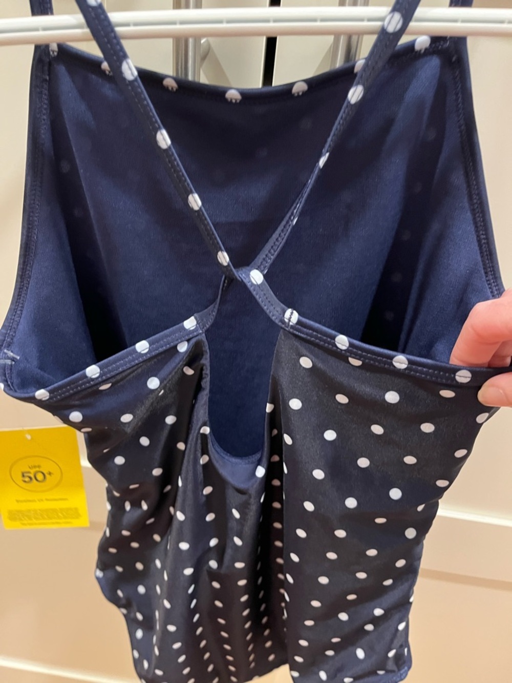 GAP girls XXL navy/white polkadot razorback swimsuit, NWT - Picture 7 of 7